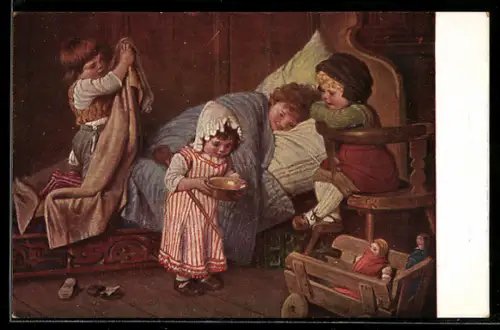 Künstler-AK Hermann Kaulbach: Der eingebildete Kranke