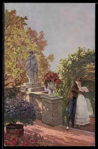 Künstler-AK Robert Kämmerer: Tage der Rosen, Paar beim Kuss