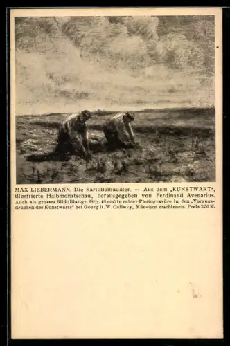 Künstler-AK sign.: Liebermann, Die Kartoffelbuddler