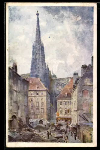 Künstler-AK Ludwig Hans Fischer: Wien, Blick auf den Stefansturm