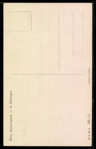 Künstler-AK Hans Götzinger: Wien, Rathauspark