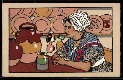 Künstler-AK Geo-Fourrier: Marchande de Potieres