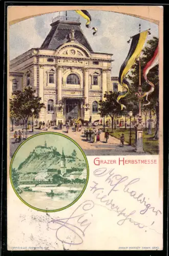 Lithographie Graz, Partie vor der Herbstmesse, Ausstellung