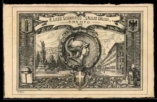 Künstler-AK Trento, R. Liceo Scientifico Galileo Galilei