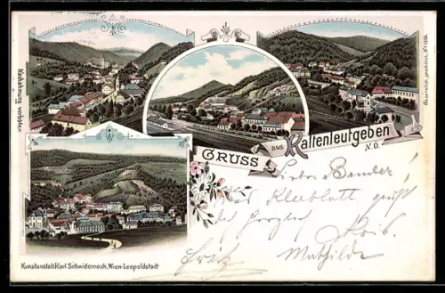 Lithographie Kaltenleutgeben, Teilansichten