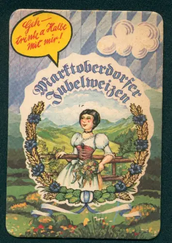 AK Marktoberdorf, Reklame für Brauerei Sailerbräu, Jubelweizen, Hübsche Frau in Tracht mit Blumenstrauss