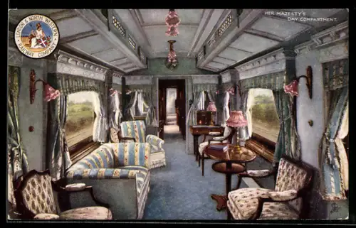 AK Her Majesty`s day Compartment, englische Eisenbahn