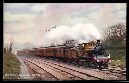 Künstler-AK Englische Eisenbahn der Gesellschaft L.B. & S.C.RLY., Brighton Pullman Limited