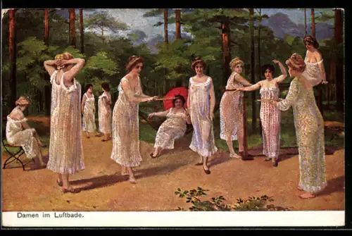 AK Damen im Luftbade beim Sport