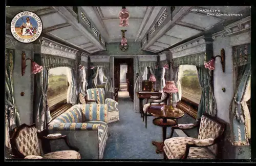 AK Her Majesty`s day Compartment, englische Eisenbahn
