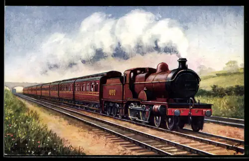 AK The Scotch Express Midland Railway No. 1000, englische Eisenbahn