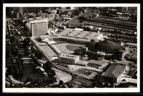 AK Frankfurt / Main, Messegelände vom Flugzeug aus
