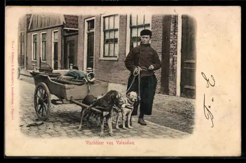 AK Volendam, Vischboer mit Hundegespann
