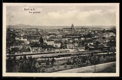AK Esch s. A., Panorama mit Blick auf den Bahnhof