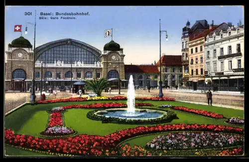AK Basel, Bundesbahnhof, SBB