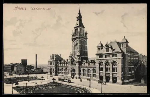 AK Anvers, La Gare du Sud, Südbahnhof