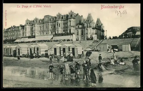 AK Blankenberghe, La Plage et l`Hôtel Wehrli