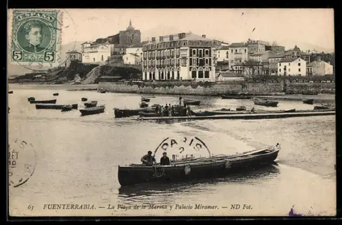AK Fuenterrabia, La Playa de la Marina y Palacio Miramar