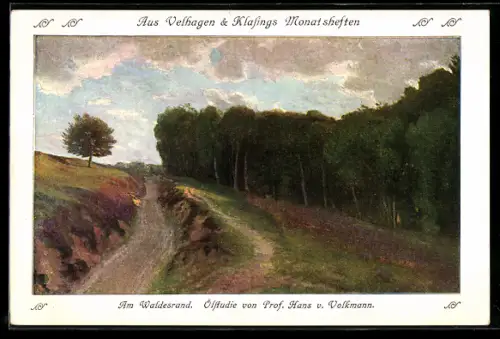 Künstler-AK am Waldesrand, aus Velhagen & Klasings Monatsheften