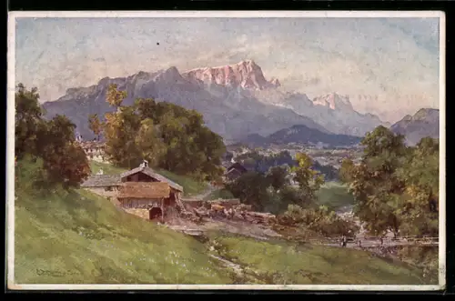 Künstler-AK Edward Theodore Compton: Untersberg-Schöngau