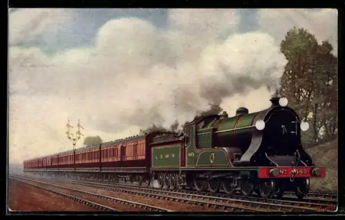 AK London and South Western Railway, Plymouth Express Engine No. 443, englische Eisenbahn