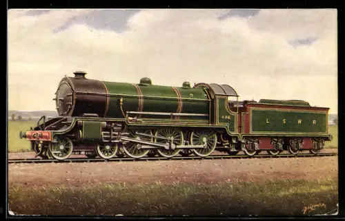 AK Express Locomotive No. 486 der London & South-Western Railway, englische Eisenbahn