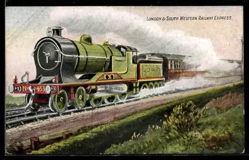 AK englische Eisenbahn, London & South Western Railway Express Locomotive no. 453