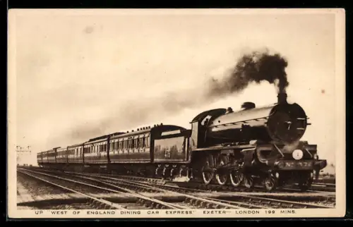 AK Southern Railway, Up West of England Dining Car Express, Exeter to London 199mins