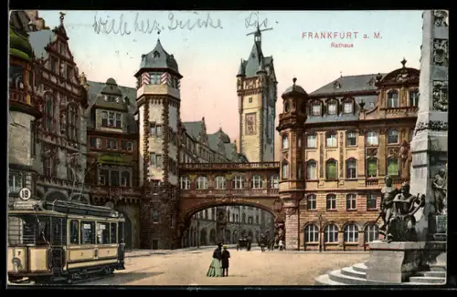 AK Frankfurt a.M., Strassenbahn Linie 18 (Hauptbahnhof-Gutleutstrasse)