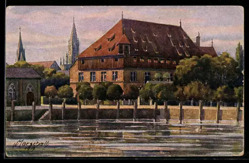 Künstler-AK V.Marschall: Konstanz, Konziliumsgebäude