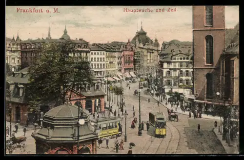 AK Frankfurt a. M., Hauptwache und Zeil