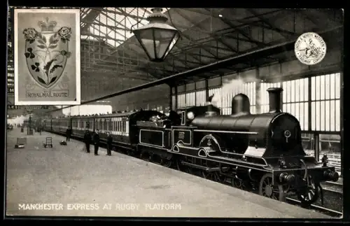 AK Englische Eisenbahn Manchester Express at Rugby Platform, Royal Mail Route