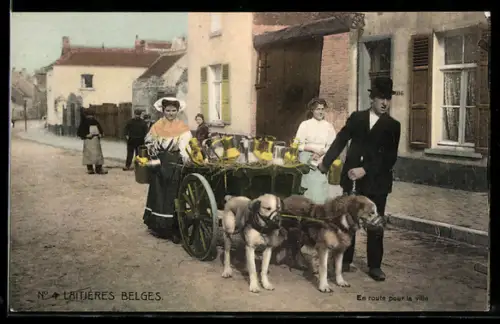 AK Laitières Belges - En route pour la ville, Milchfrau mit Hundegespann
