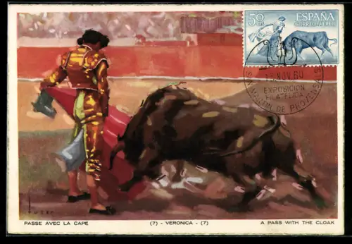 AK Stierkämpfer weicht geschickt mit seinem Tuch aus