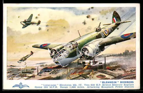 Künstler-AK Bristol Blenheim IV Bomber