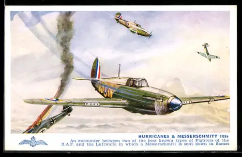 AK Hurricanes & Messerschmitt 109s, Luftschlacht, Kampfflugzeuge