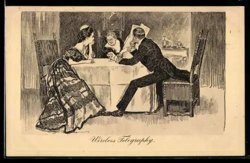 Künstler-AK James Henderson + Sons Nr. 90: Gibson, Wireless Telegraphy