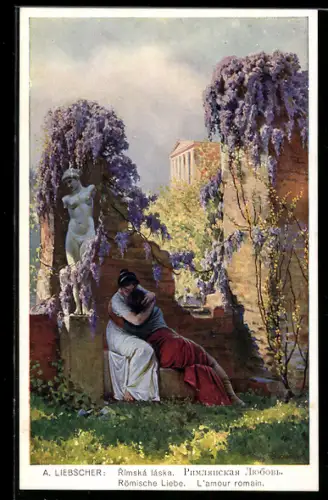 Künstler-AK Adolf Liebscher: Mann liegt in den Armen der Frau