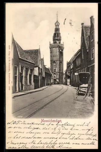 AK Monnichendam, Blick zur Kirche