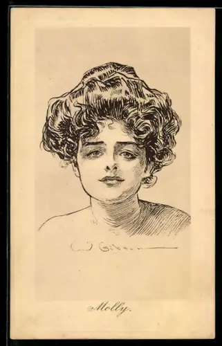 Künstler-AK Charles Dana Gibson: Molly, Frauenportrait