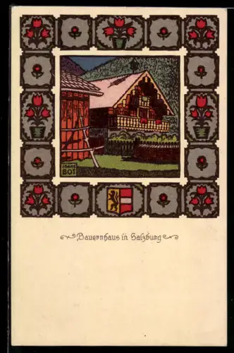 Künstler-AK sign. Franz Bot: Bauernhaus in Salzburg