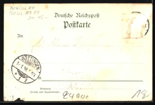 Lithographie Lübeck, Rathsweinkeller, Neujahr