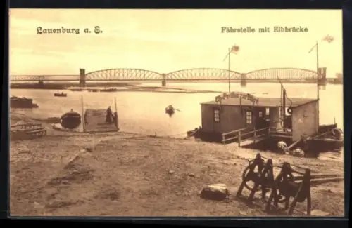 AK Lauenburg a. E., Fährstelle, Elbbrücke