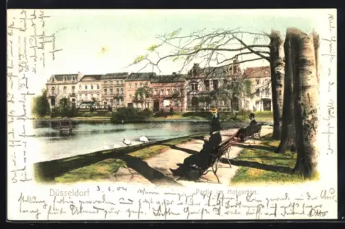 AK Düsseldorf, Partie im Hofgarten
