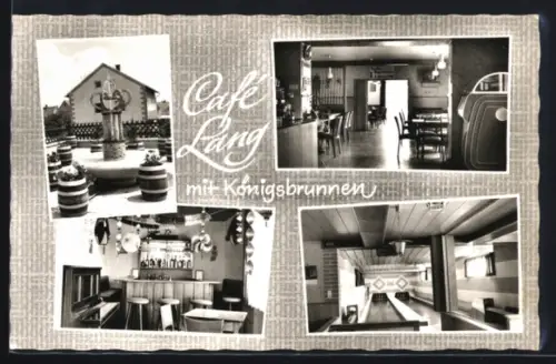AK Königsbrunn, Café Lang mit Königsbrunnen, Hauptstrasse 89, Innenansichten, Kegelbahn