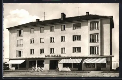 AK Haunstetten, Raiffeisenhaus, Radio-Tauser, Lebensmittel-Seitz, Textil-Schnur, Raiffeisenkasse