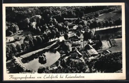 AK Eselsfürth bei Kaiserslautern, Flugzeugaufnahme mit Barbarossa-Hof