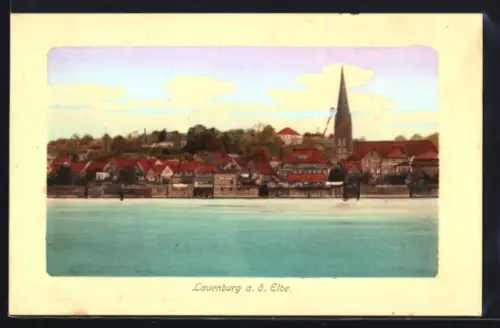AK Lauenburg a. d. Elbe, Ortsansicht mit Kirche