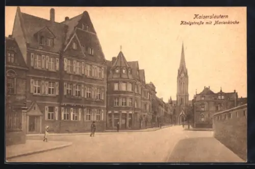 AK Kaiserslautern, Königstrasse mit Marienkirche
