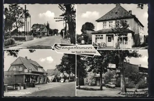 AK Varel in Oldenburg, Bahnhof Dangast, Dangastermoor, E. Seifert Gemischtwaren, Autovermietung Raffel